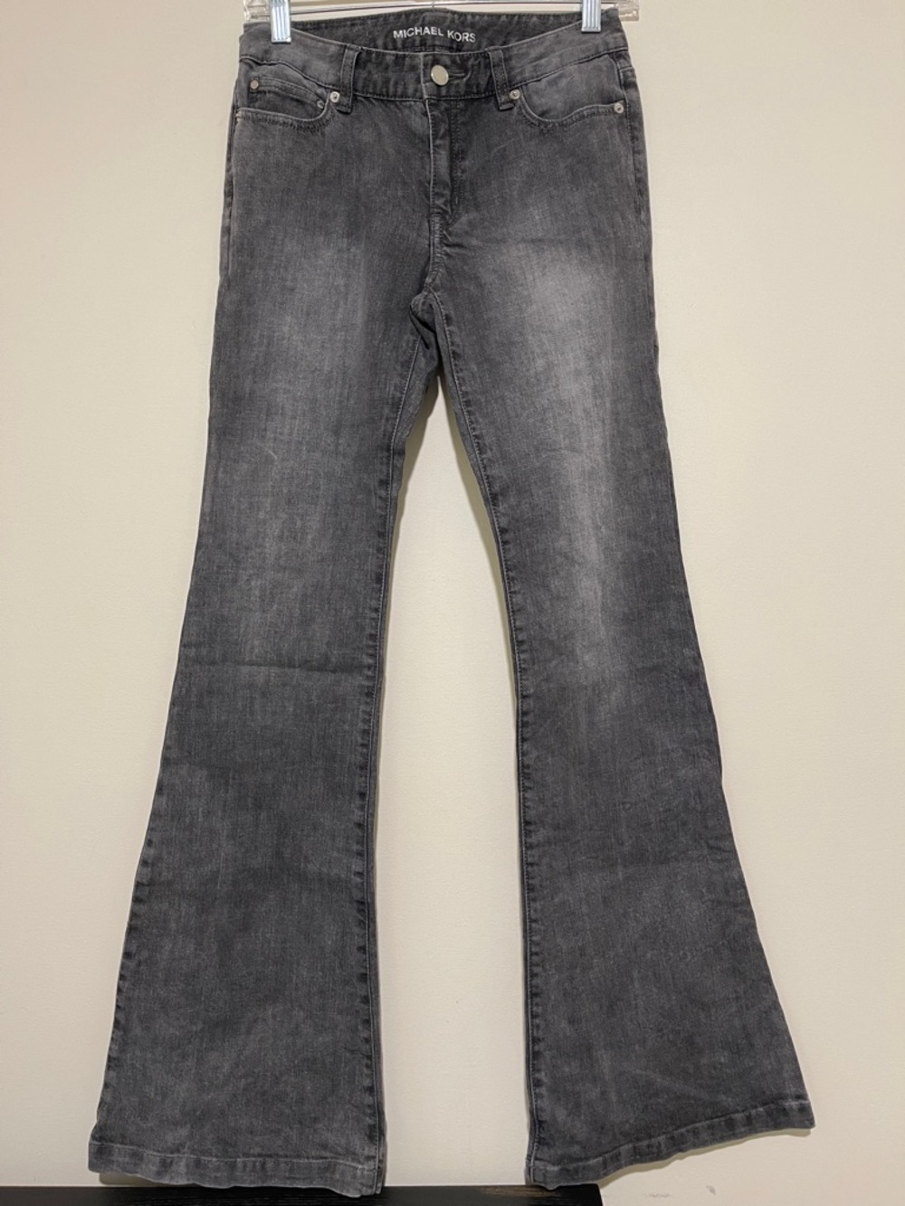 Michael Kors Women's Washed Charcoal Flare Jeans, size 2